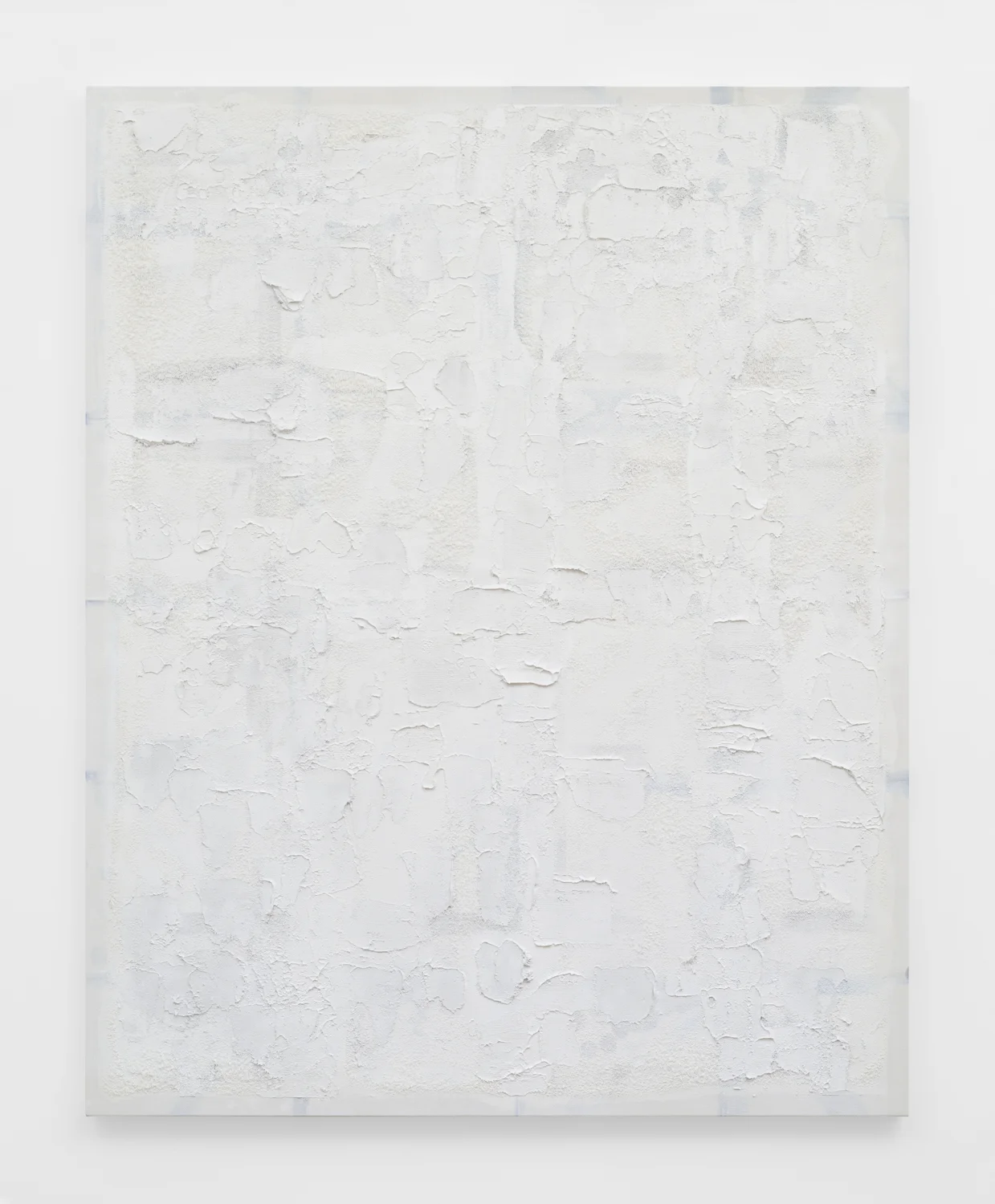 Untitled, 2018. Acrylic, wax, watercolor, pastel, cotton (51.5 x 64.5 x 1.5 inches)