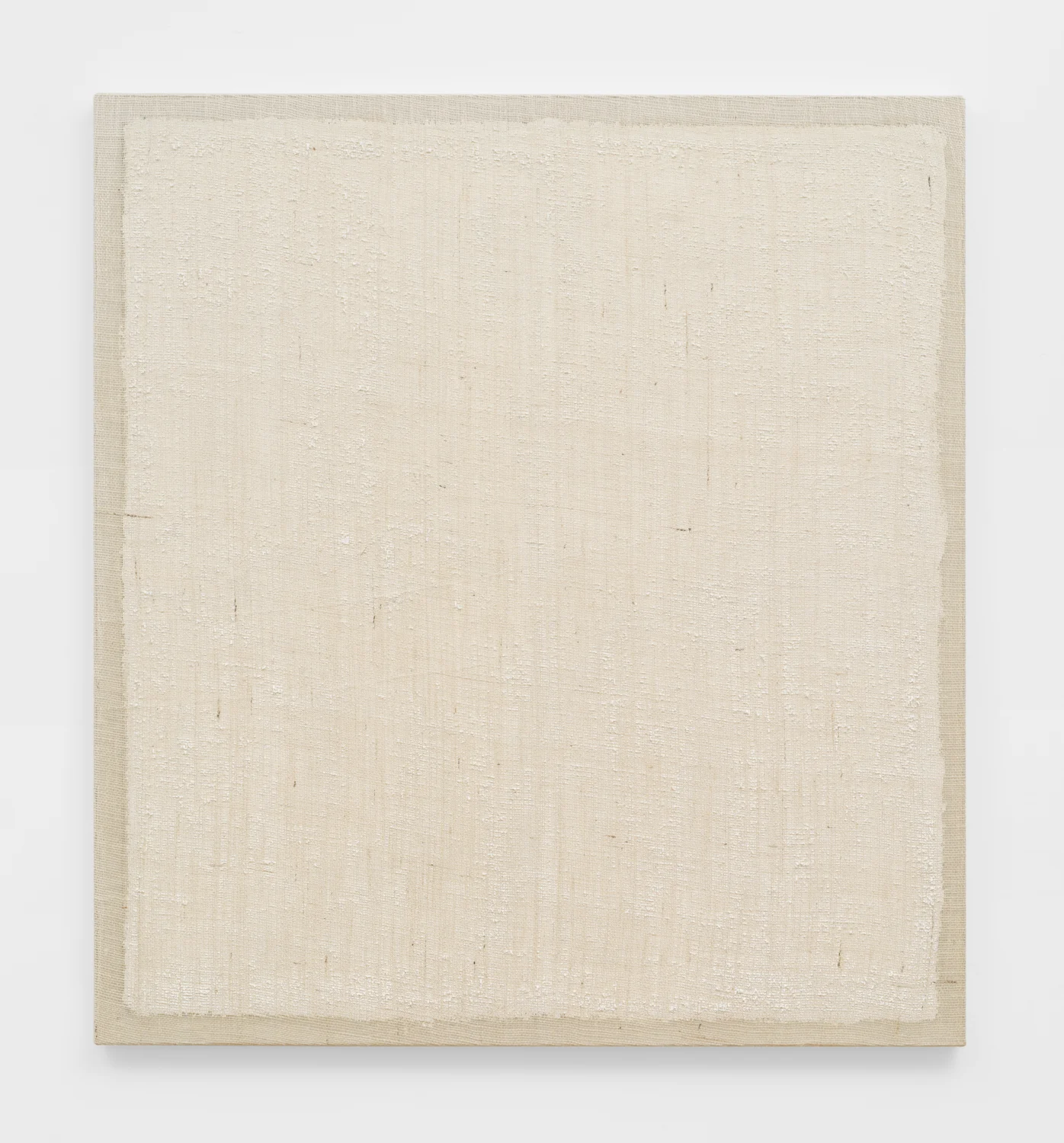 Untitled, 2018. Acrylic, wax, jute (44 x 48 x 1.5 inches)