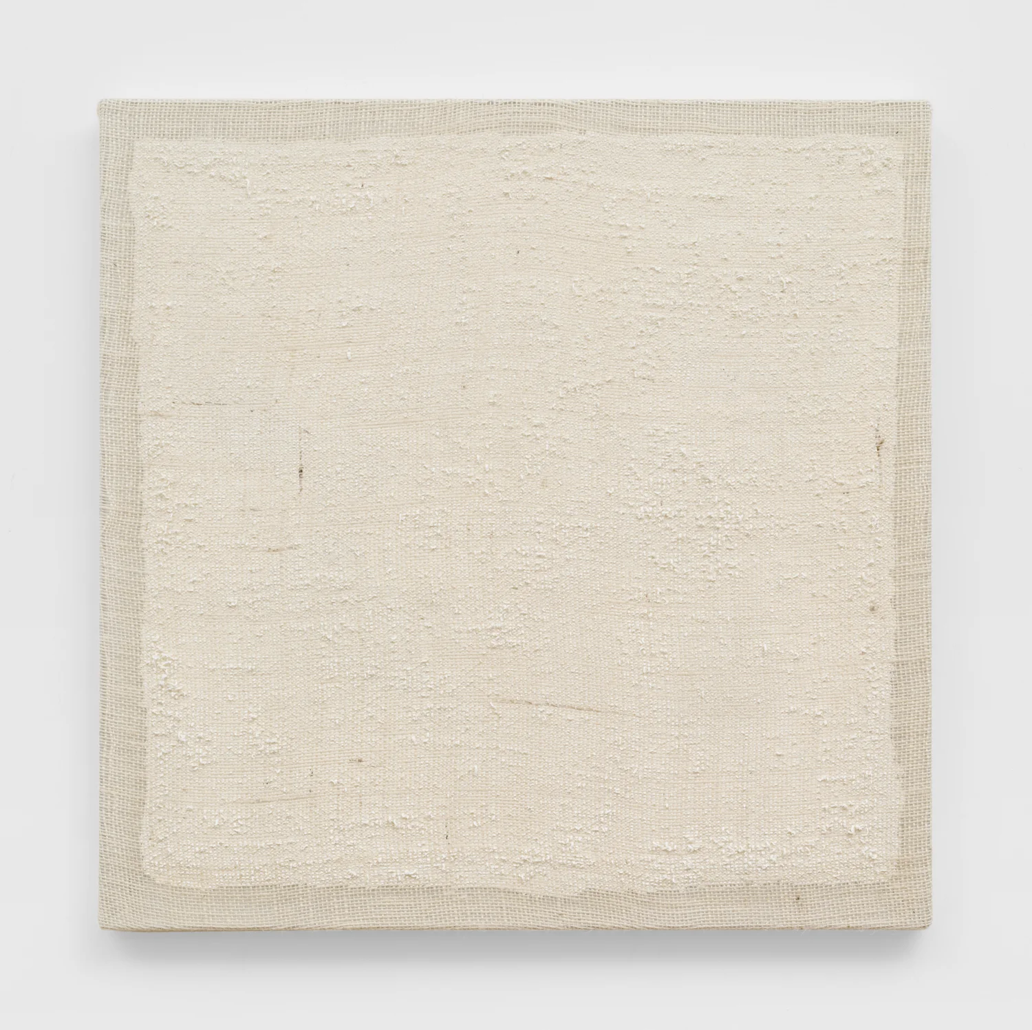 Untitled, 2018. Acrylic, wax, jute (28.5 x 28.5 x 1.75 inches)