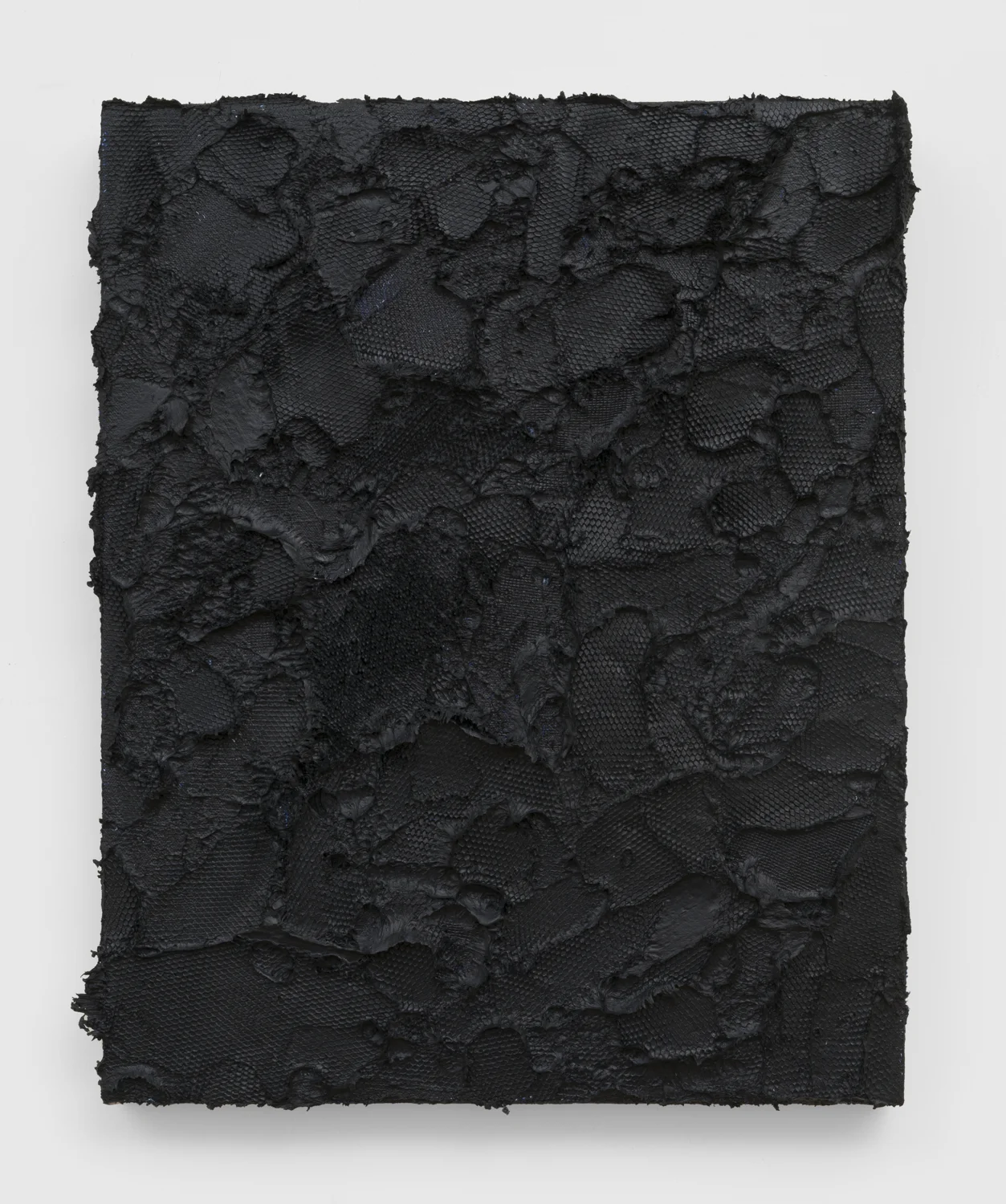 Untitled, 2018. Acrylic, wax, linen on panel (16.5 x 20 x 2 inches)