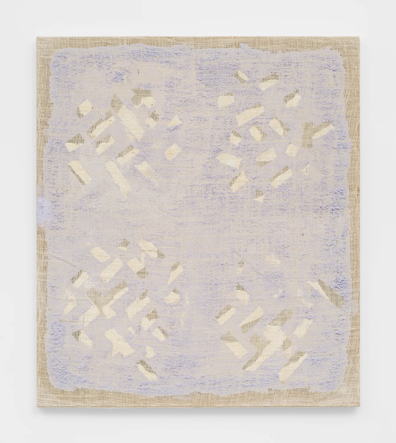 Untitled, 2018. Acrylic, wax, jute (27.5 x 31.5 x 1 inches)