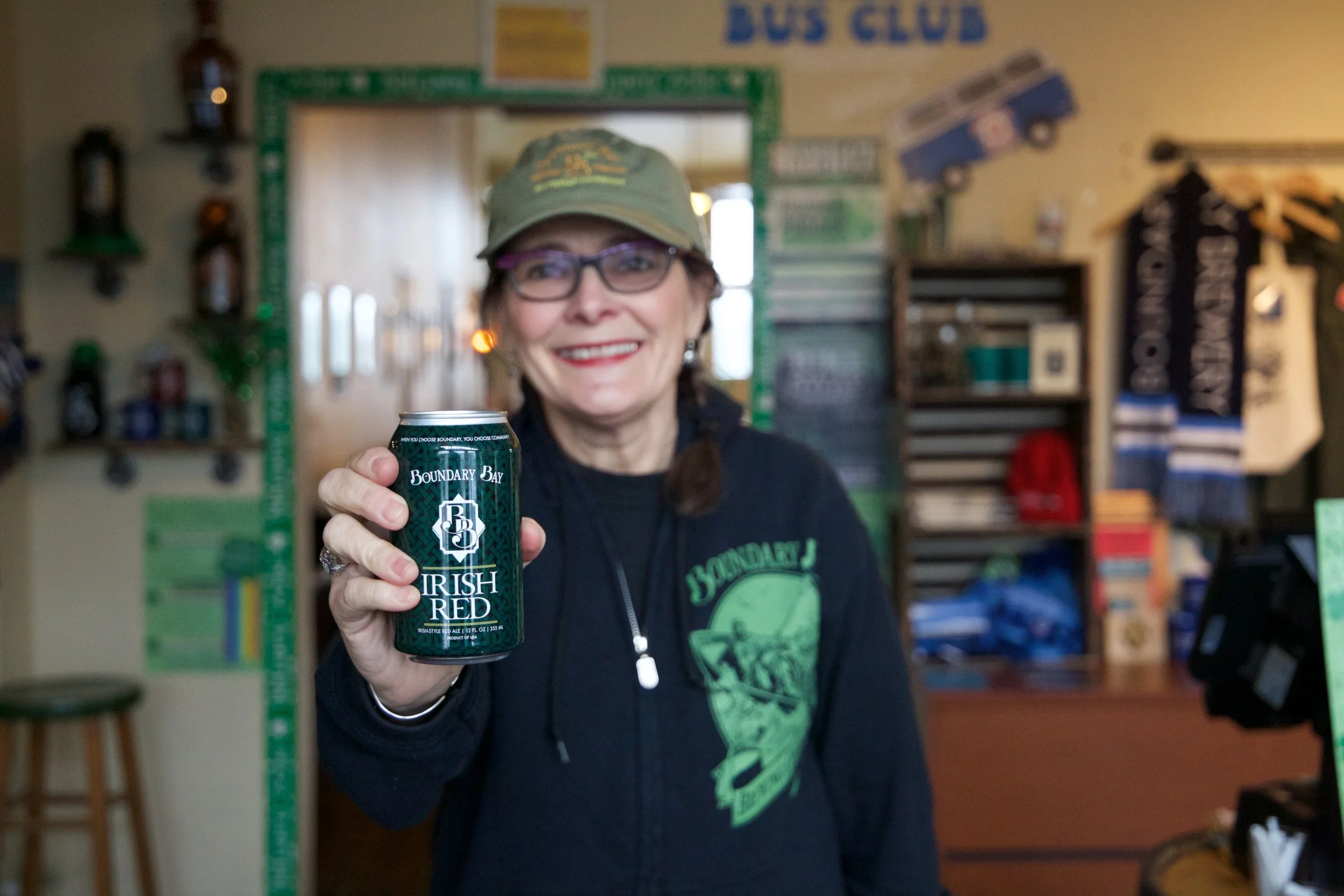 Janet Lightner with the Irish Red can!