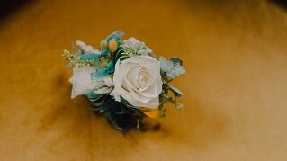 White rose buttonhole 