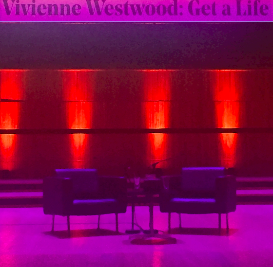Vivienne Westwood keynote at The Royal Festival Hall. Reading as 'freedom fighting', slow fashion and how to choose a husband.