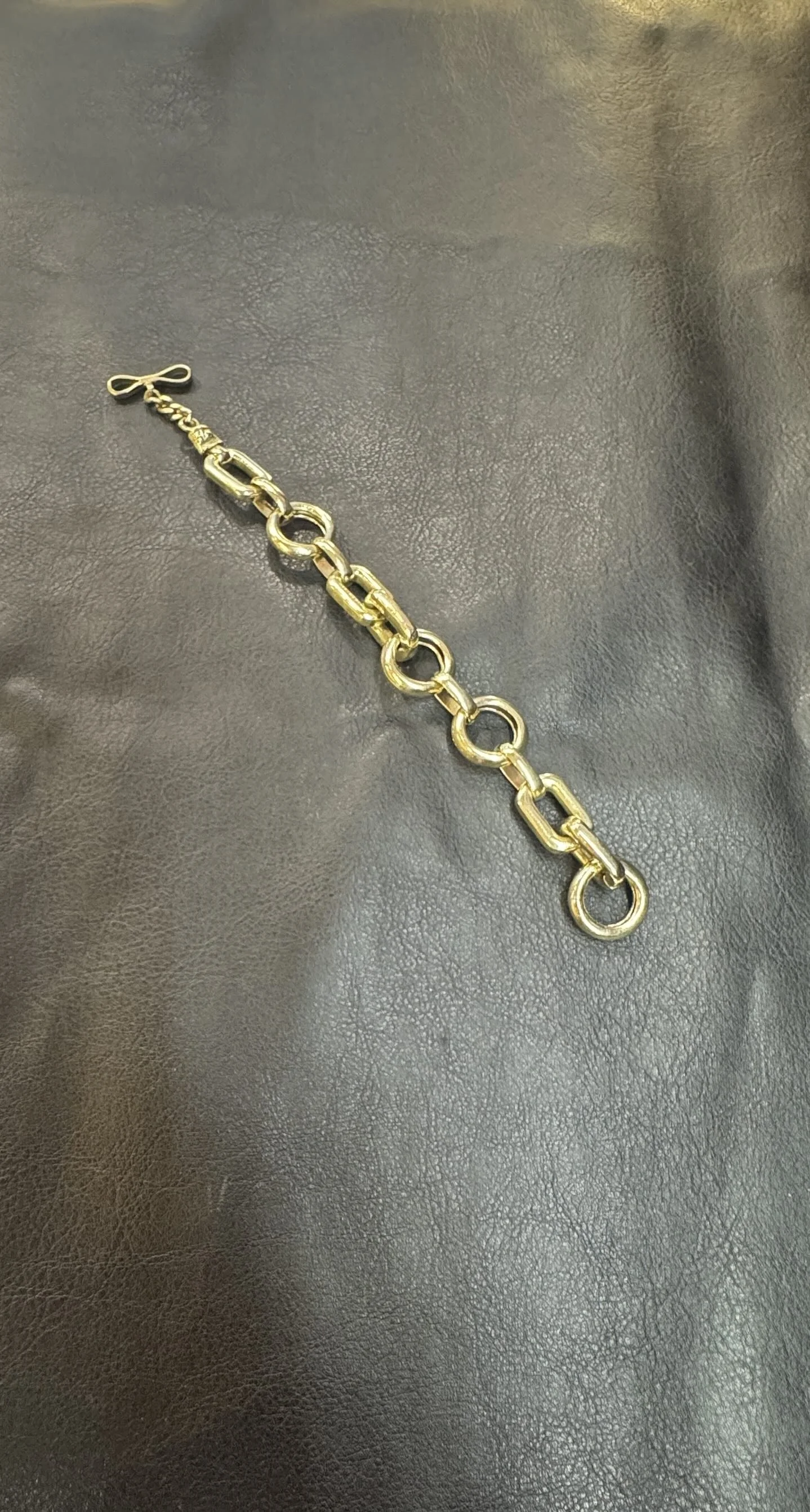 Tick Tock Link Bracelet in Brass