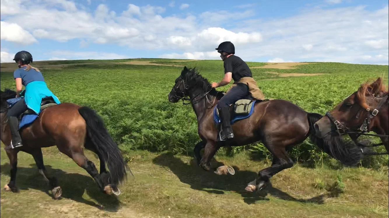 This image was taken by the fabulous Rosie, (our guide on the Trans Wales Ride) as she cantered along beside us!