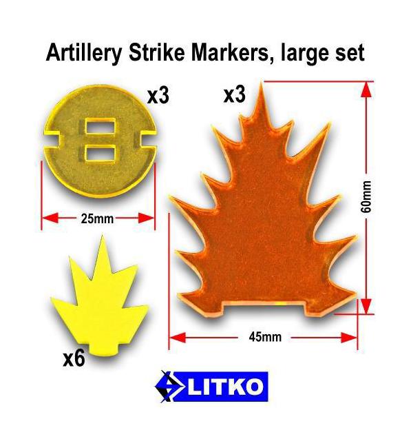 for wargames  LITKO Game Accessories Artillery Strike Markers Variety Pack 5 