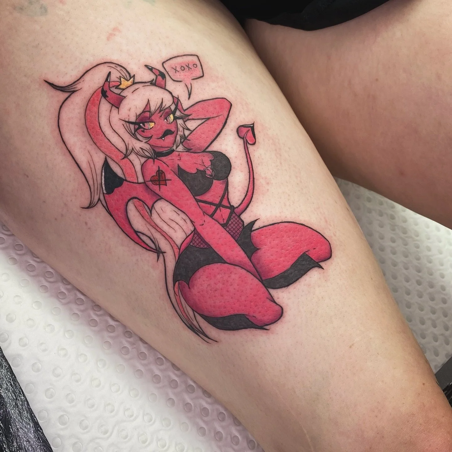 This is your final boarding call, all aboard 💘💀
Had so much fun with this one, thank you @sadbaby2139 for giving her a home on your leg 💖

I always love doing Helluva Boss or Hazbin Hotel tattoos~
.
.
.
#tattoo #tattoos #tattooapprentice #tattooar