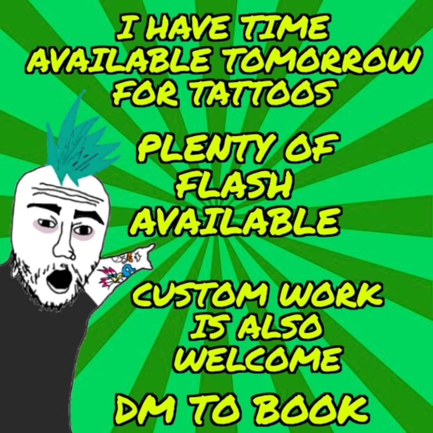 I have tomorrow available for tattoos
Plenty of flash available 
Dm to book

 
 @infiniteworldstattoo #cartoon #sticker #tattoos #tattooflash #tattoo #traditional #traditionaltattoo #trad #tattooartist #tattooed #neotrad #neo #neotraditional #greywas