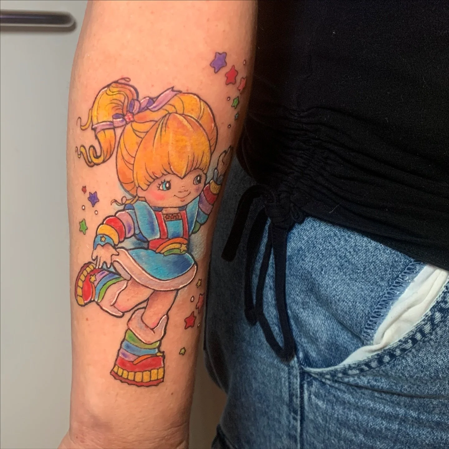 🌈RAINBOW BRITE ☁️
🤍❤️🧡💛💚🩵💙💜🤍
absolutely loved doing this piece 🥰 thankyou so much for coming down darlin! absolute sucker for 80&rsquo;s cartoons 🥹 
👾MADE AT @infiniteworldstattoo 
🌟USING @metalfingers.com.au @aftercarecollective.com.au 