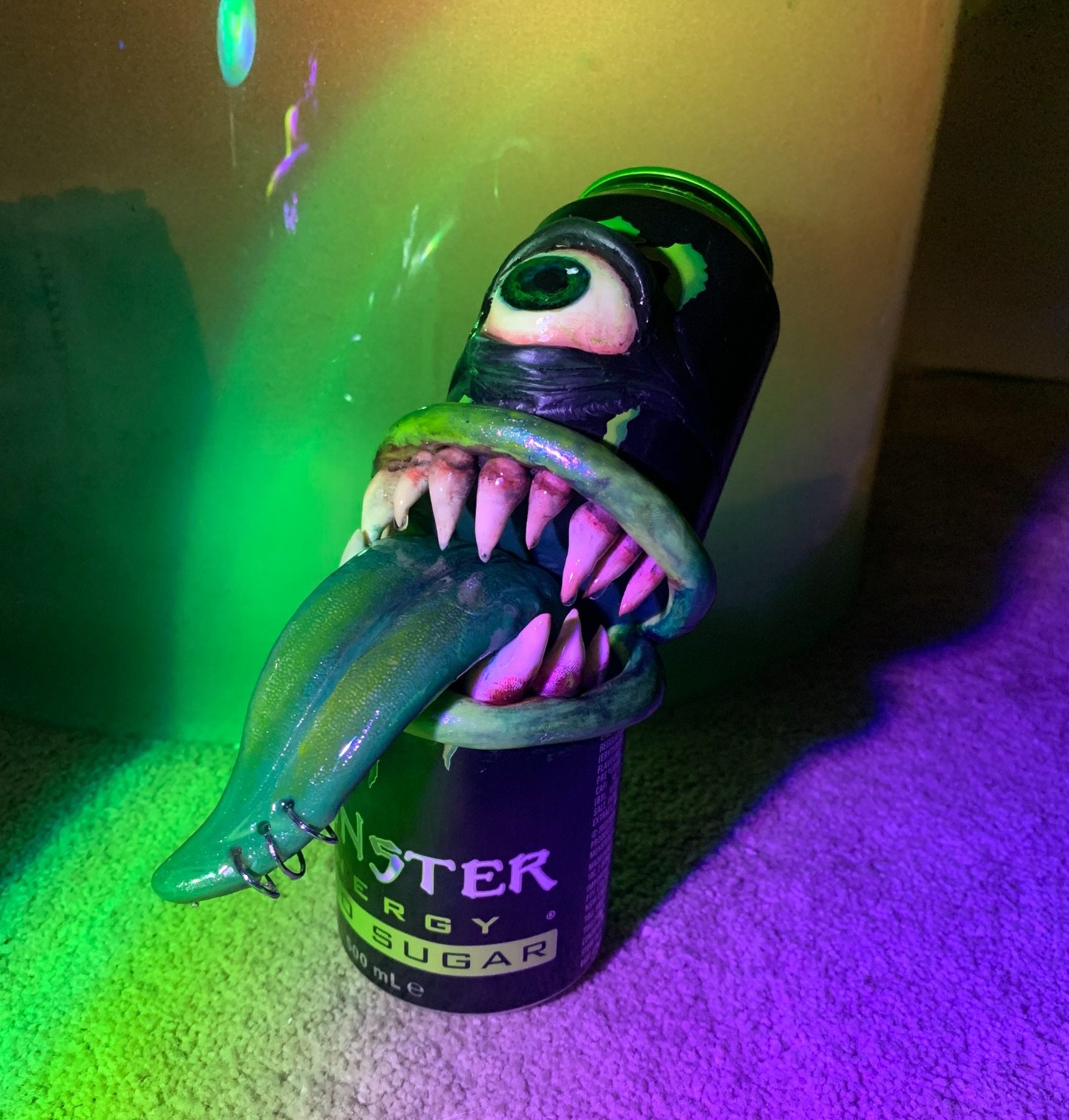 everyone meet Jerry! ha. get it. bc he&rsquo;s a can and there&rsquo;s a fuel shortage atm but I don&rsquo;t drive so monster energy fuels my will to live in this hellscape so he&rsquo;s like, my Jerry can. 🤡 anyways he&rsquo;s my new friend I made 