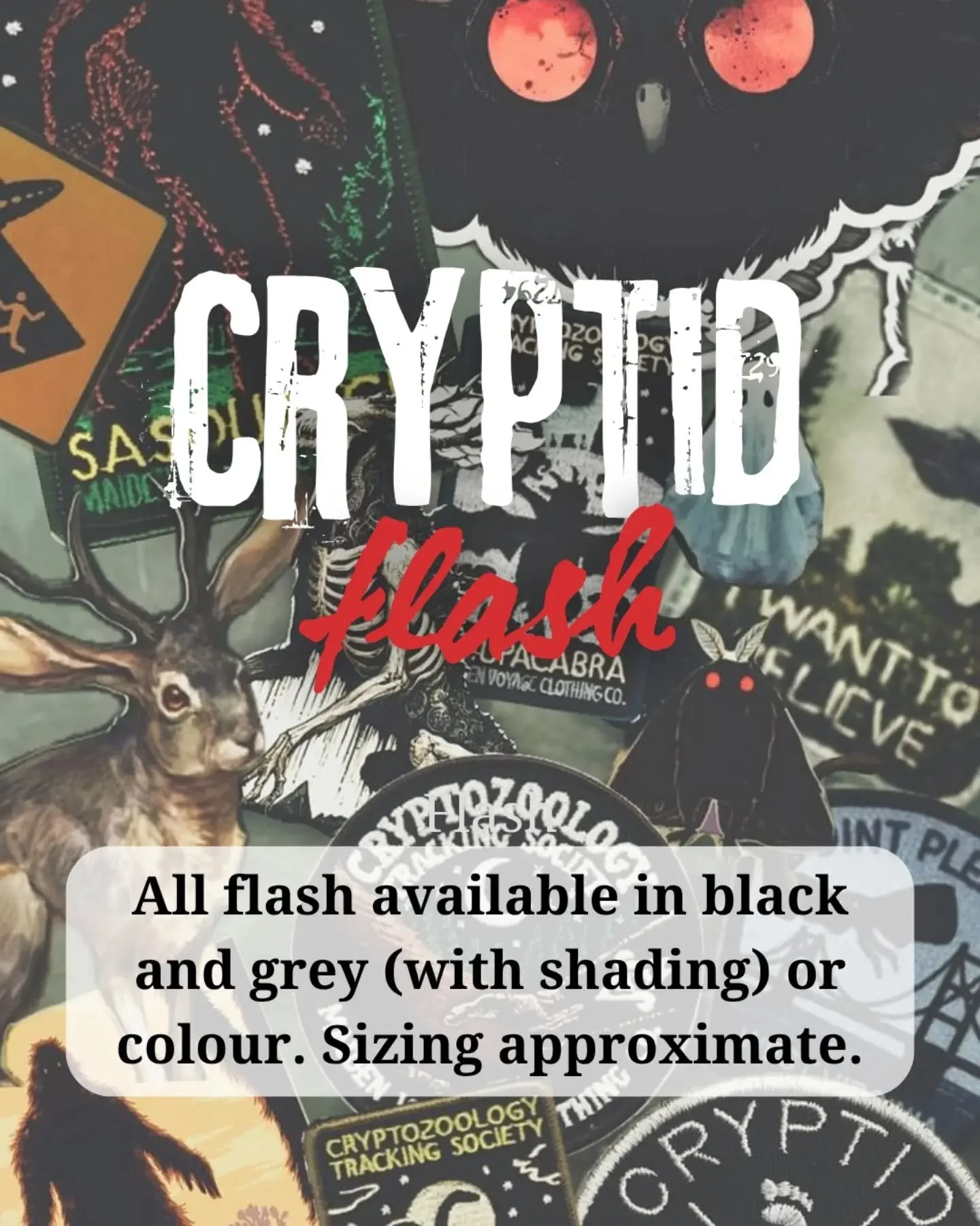 👻 Cryptid flash drop 👻

Love yourself an ooky spooky little guy? Well so do I! So you should let me draw one on you, and preferably one of these ones too.

All pieces prices as marked and non repeatable. Get in quick before they disappear and you o