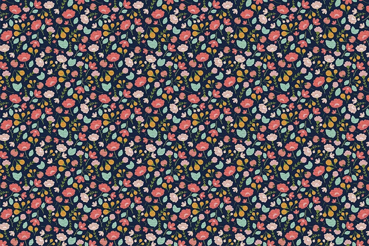 0201_Modern Meadow Floral Navy