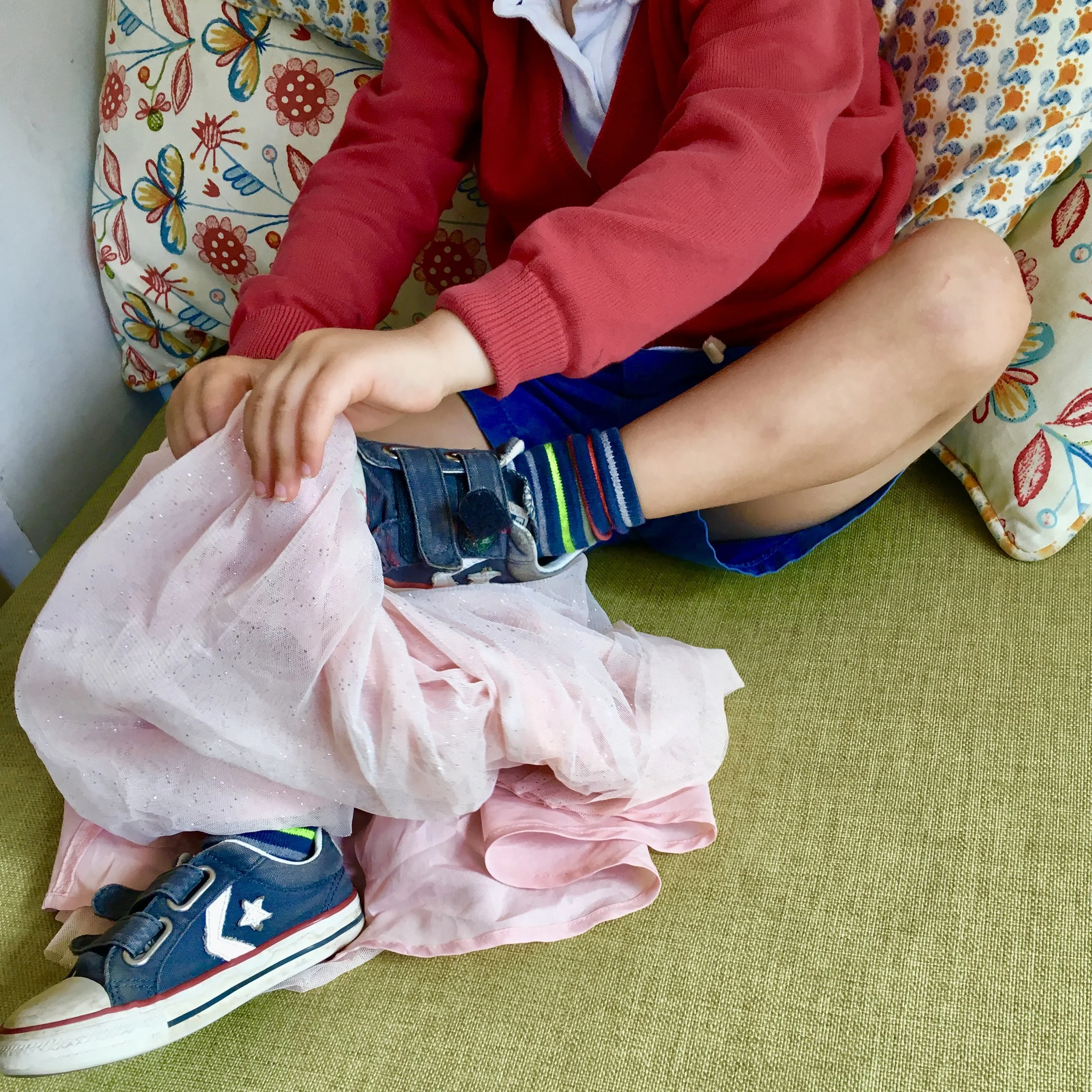 The Boy In The Dress… or the skirt… or the hot pink sandals