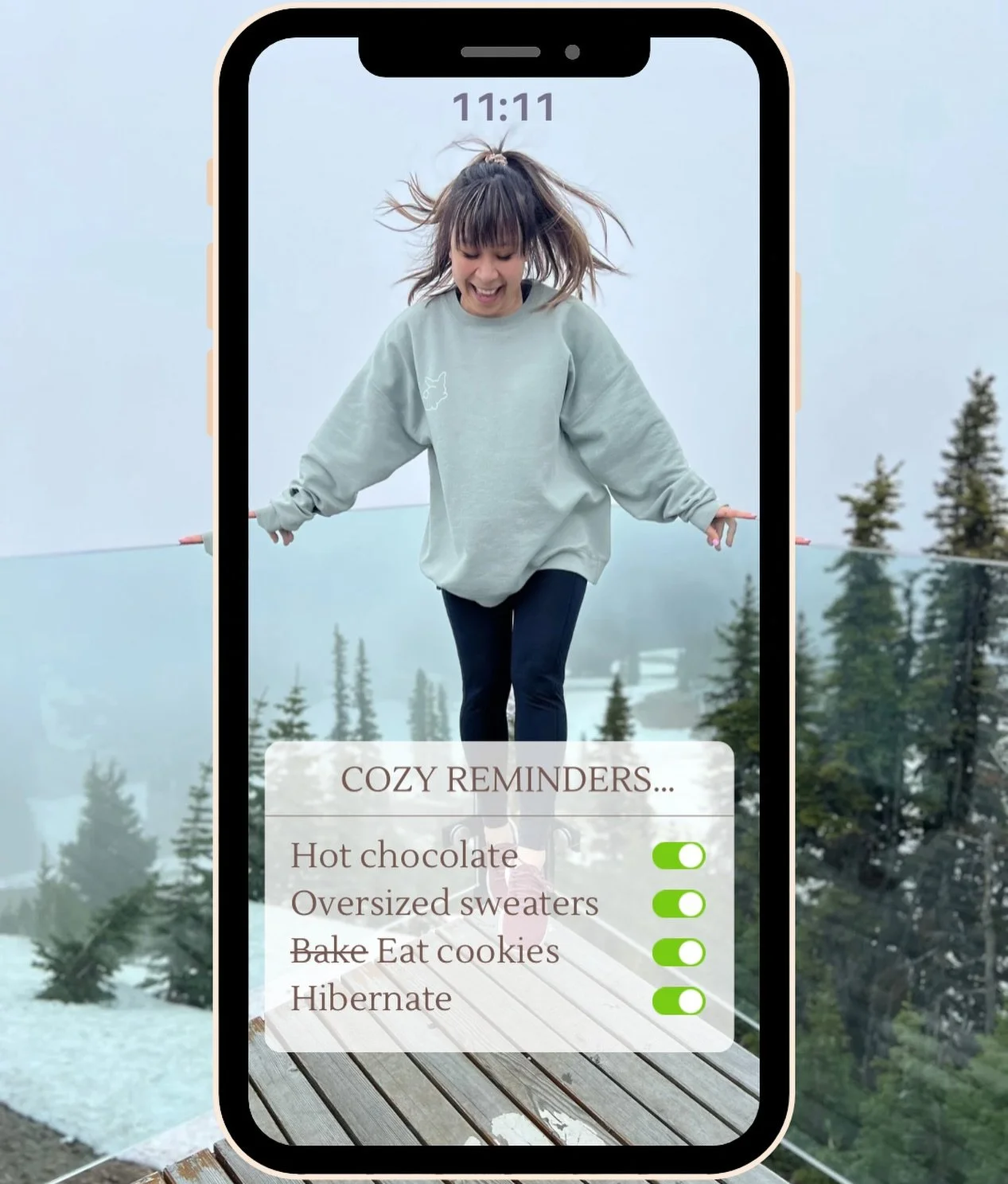 Fresh snow = romantic 
Road slush = hard pass

There&rsquo;s just something so romantic when it snows. But only if it&rsquo;s like the fluffy kind, when I can enjoy it from the comfort of my own home, cozy under a blanket with a giant mug of hot choc