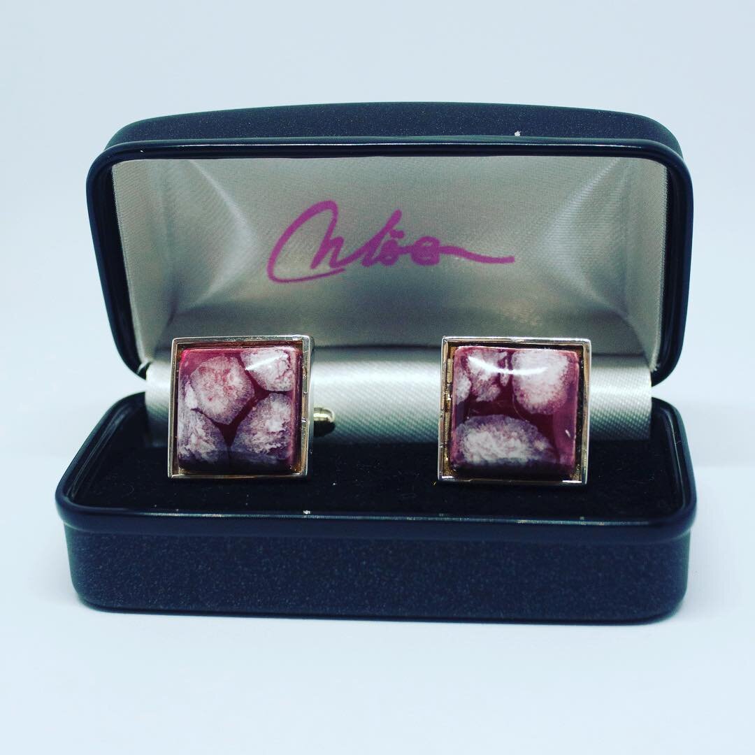 Hand painted Ceramic cuff links visit the website to purchase &amp; see more #designer #artist #art #cufflinks #oneoff #unique #ruby #love #life