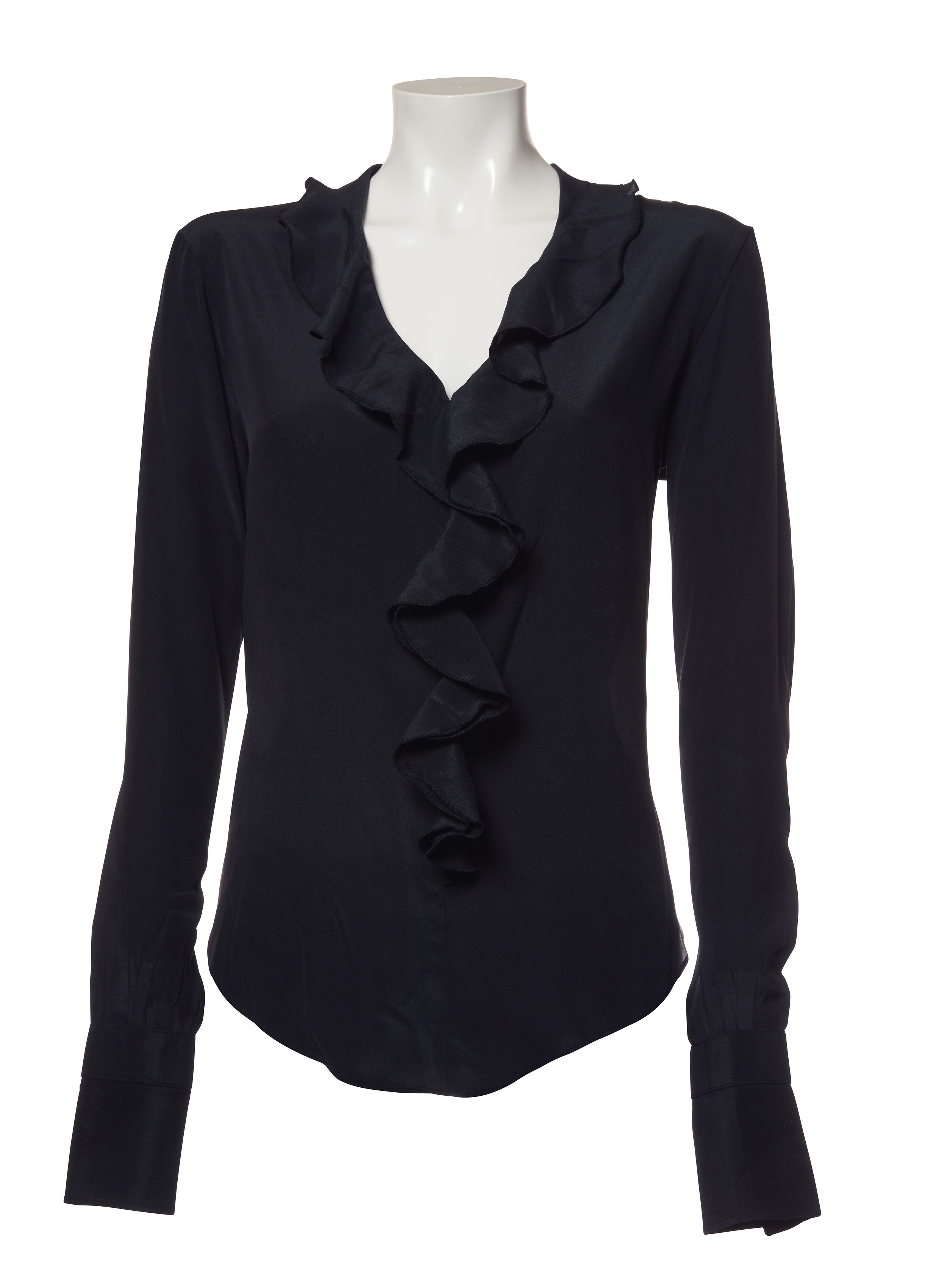 THE ALEXIS - Jet black crepe de chine