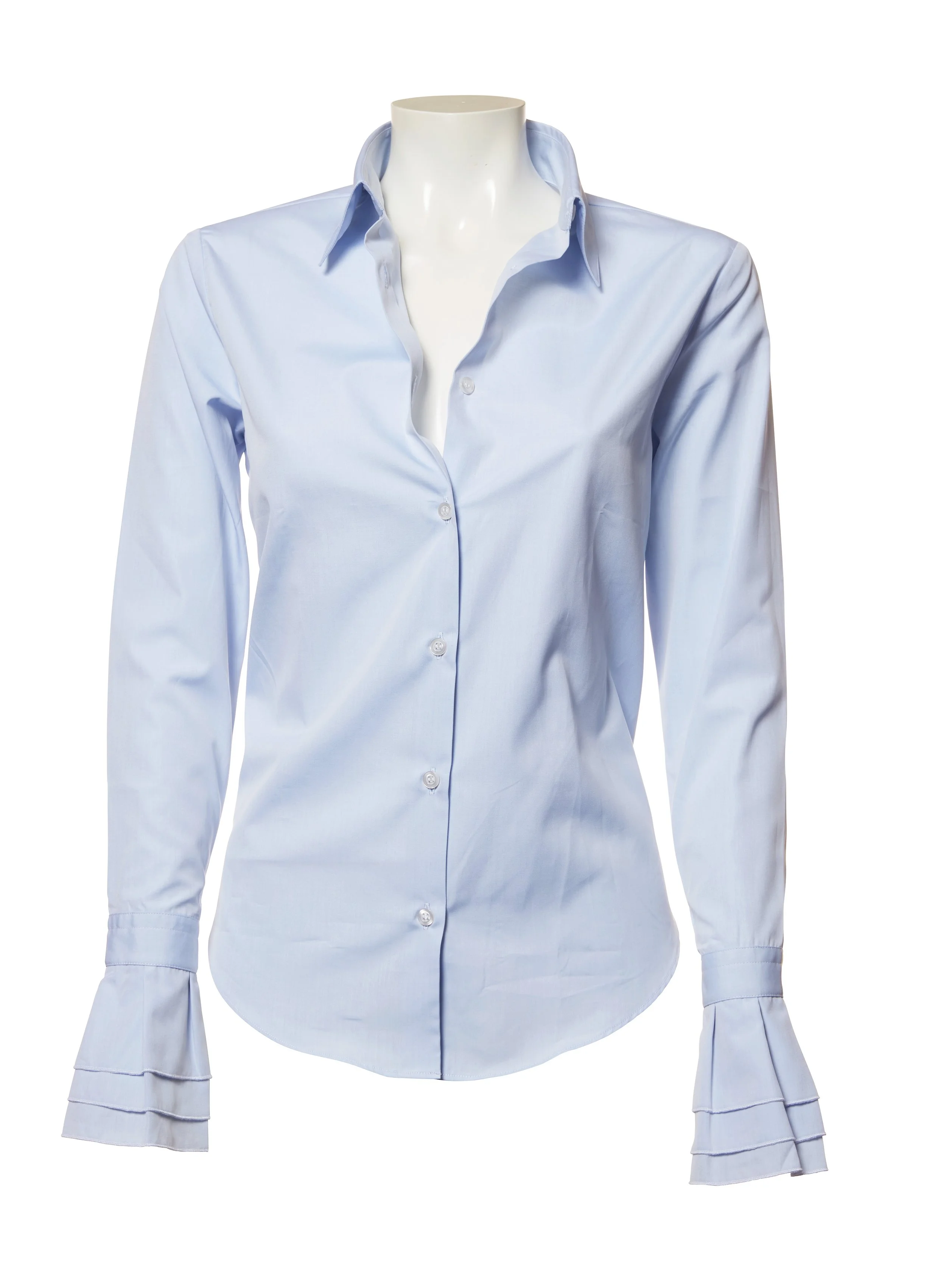 THE CARTER - Baby blue Italian cotton poplin