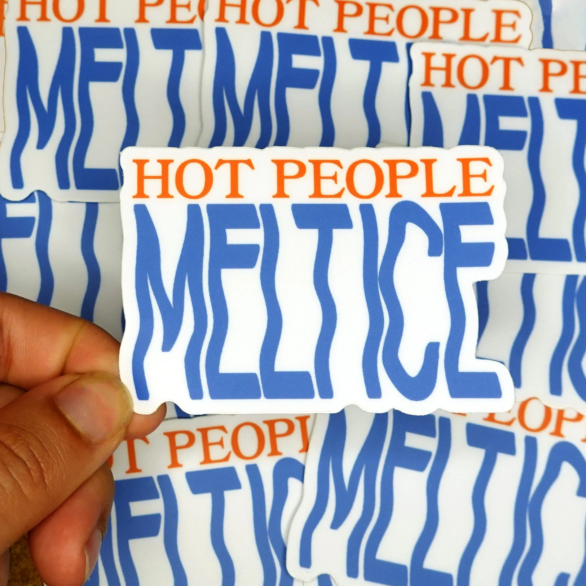 "Hot People Melt Ice" Sticker