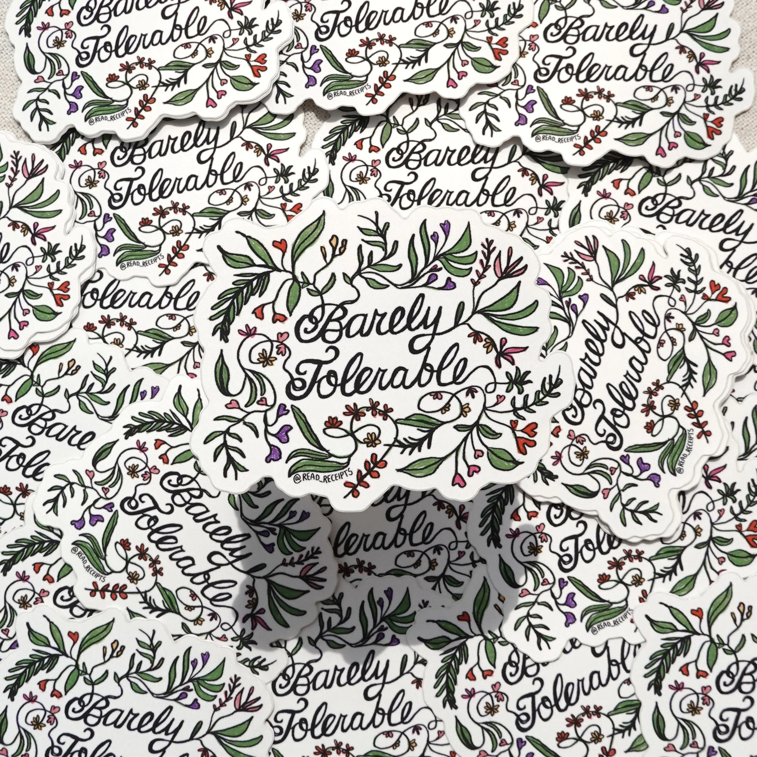 "Barely Tolerable" Sticker