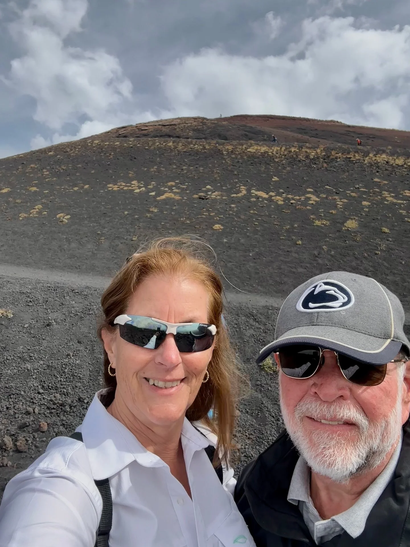 A misty day exploring Mount Etna &mdash; walked across the dark lava sand, circled a crater, and soaked in the otherworldly landscape. Cloudy skies, cool air, and the perfect finish: a cannoli and cappuccino with a view of Europe&rsquo;s most active 