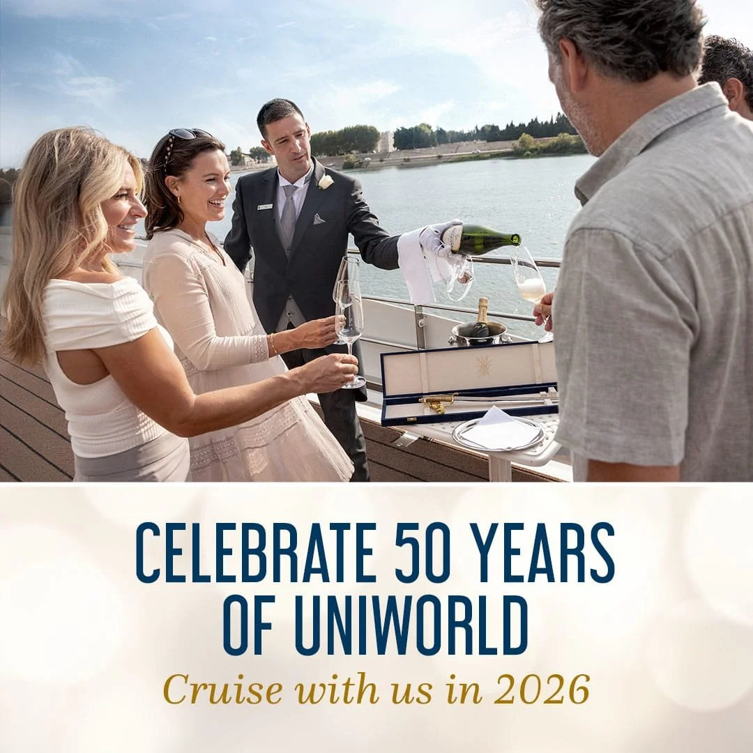Celebrate five decades of travel with Uniworld and save up to 30% on select 2026 sailings!✨

Since 1976, Uniworld has been transforming the luxury travel experience through our passion for elevated, immersive vacations and a guest-forward ethos. 

📩