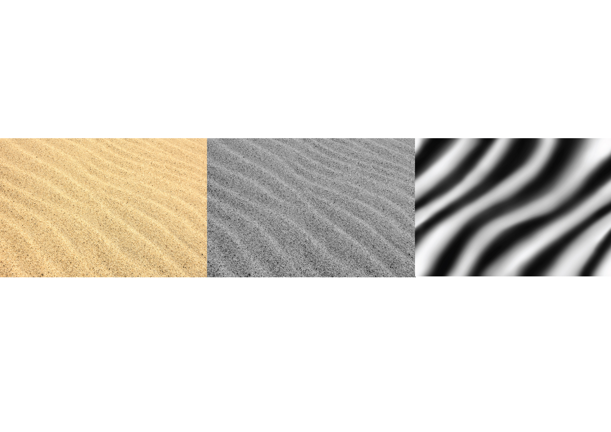 1. Abstraction process of inspiration Image of sand from the local beach for use within the grasshopper image sampling script