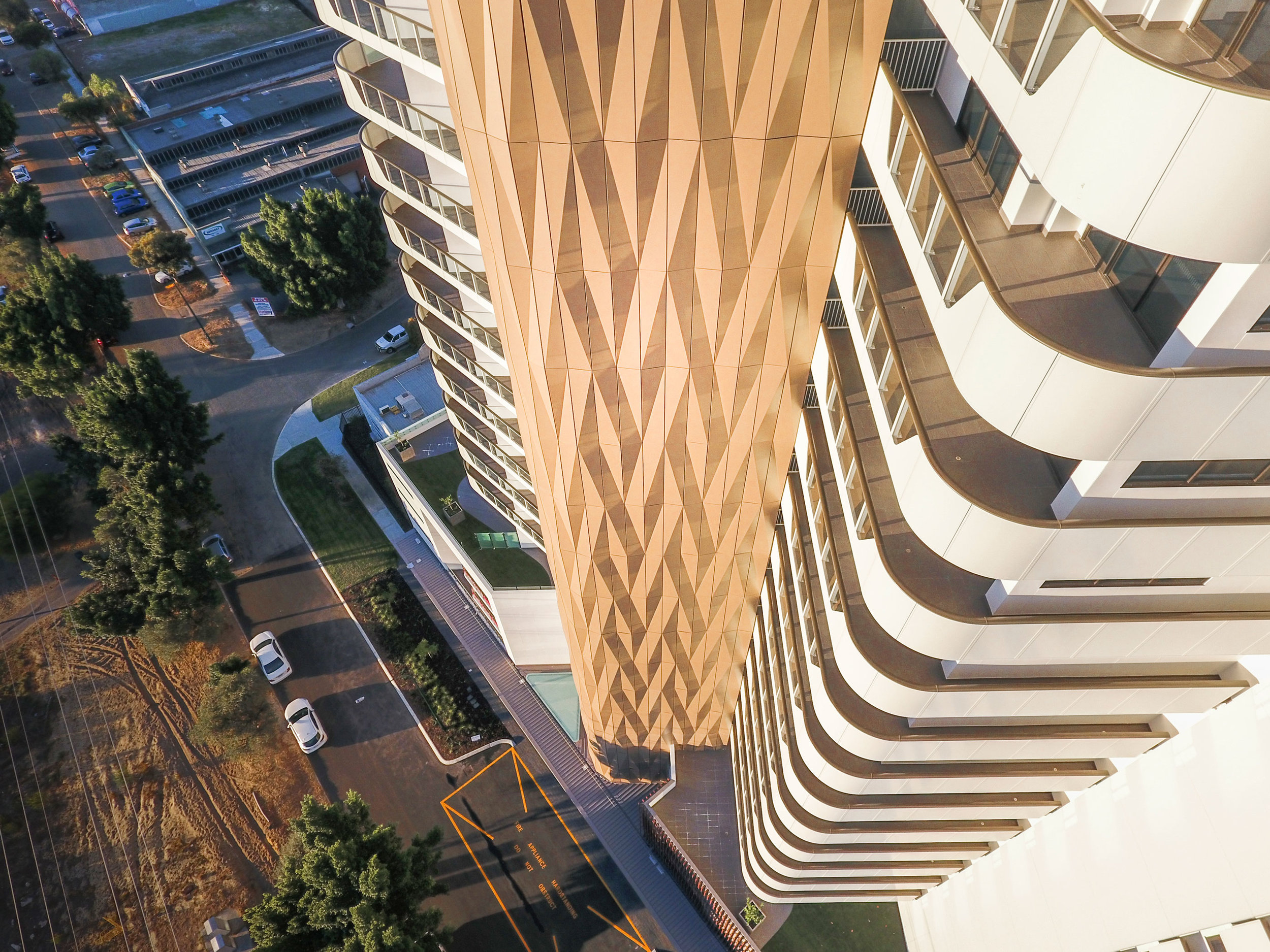 2. Photograph showing tower cladding