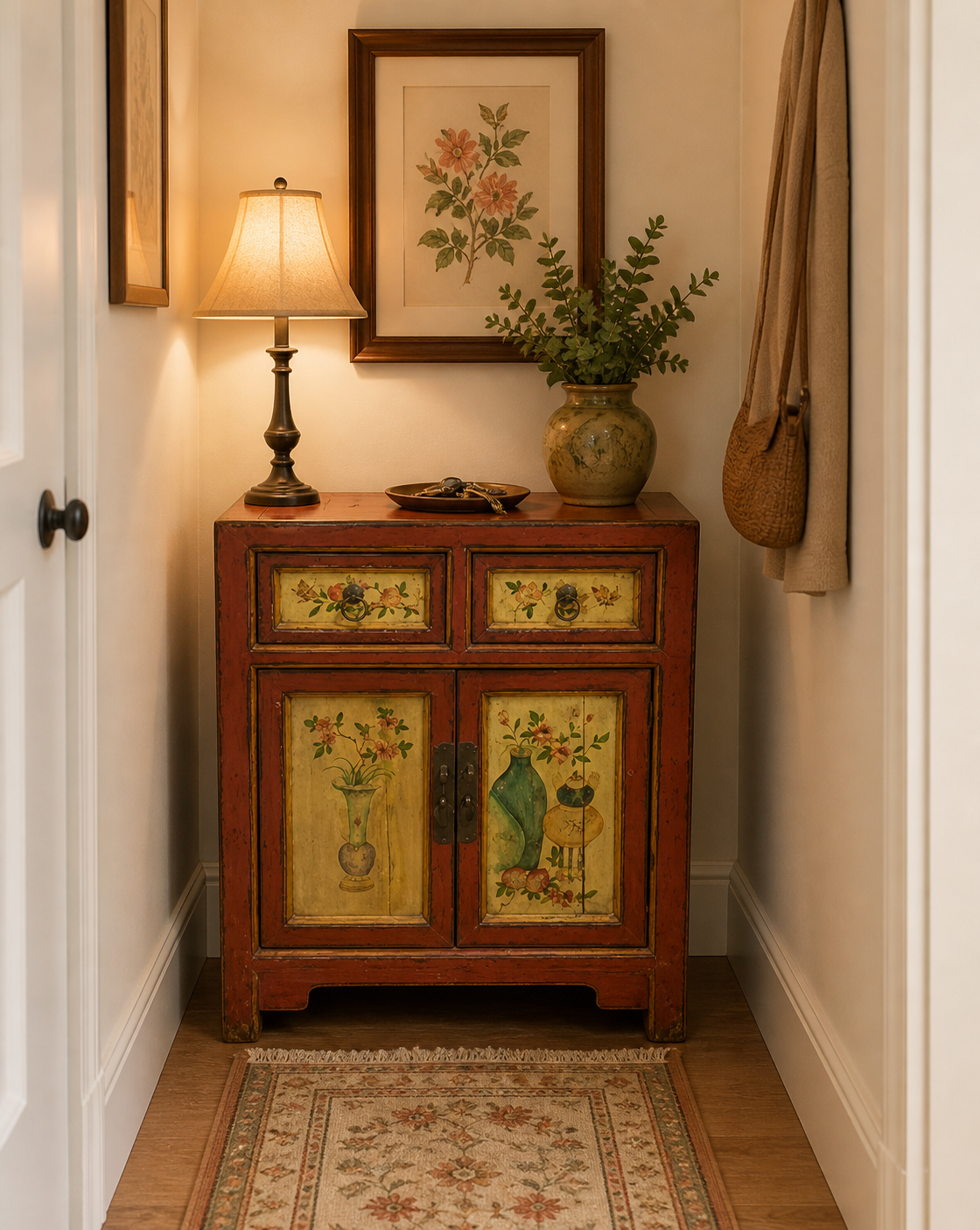 Antique Hand Painted Side Table