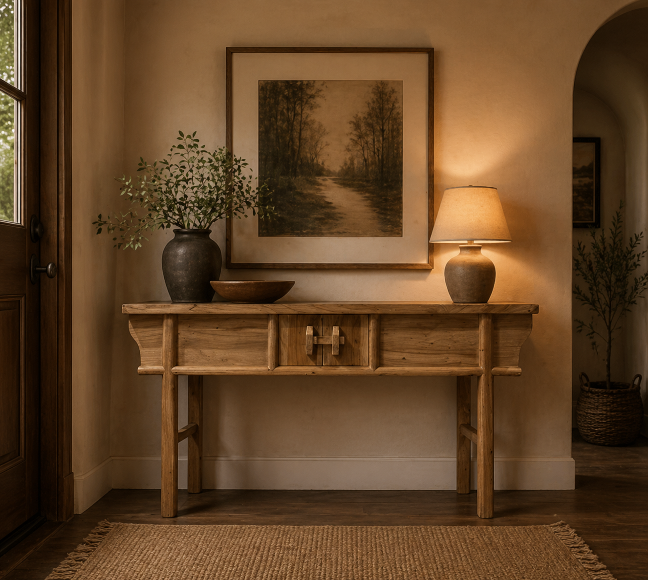 Natural Wood Console Table