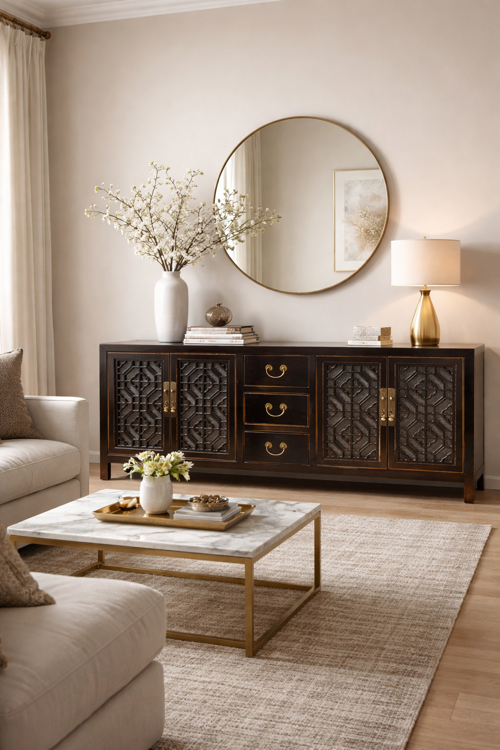 Shiny Lacquer Inspired TV Cabinet