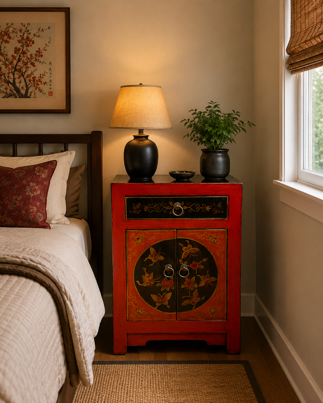 Shanxi Hand Painted End Table