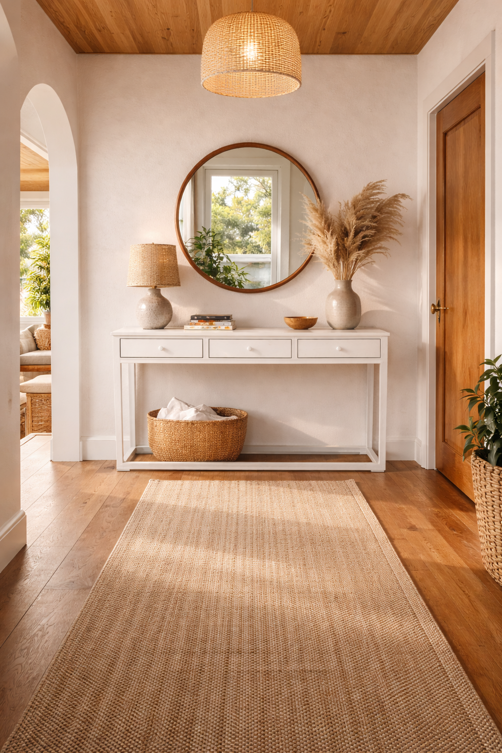 White Wash 3 Drawers Console Table