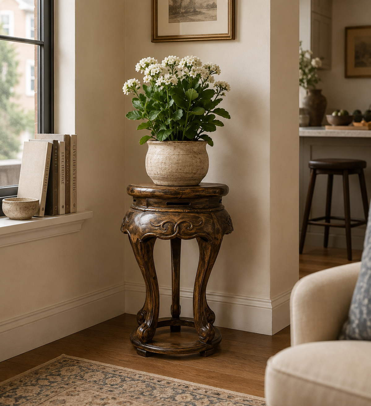Rounded Antique Stool