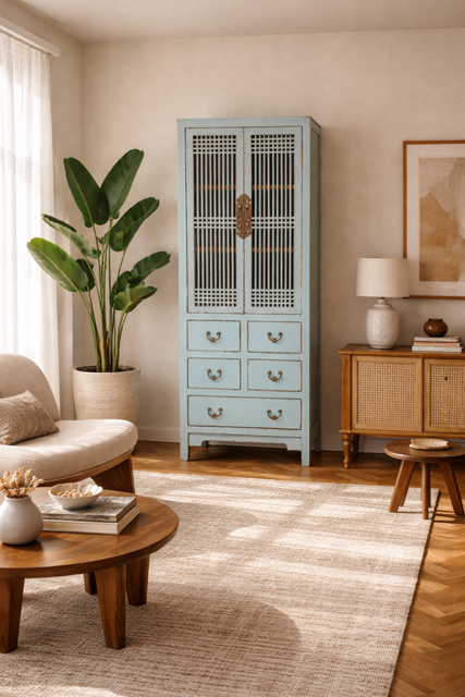 5 Drawers Panel Doors Tall Cabinet