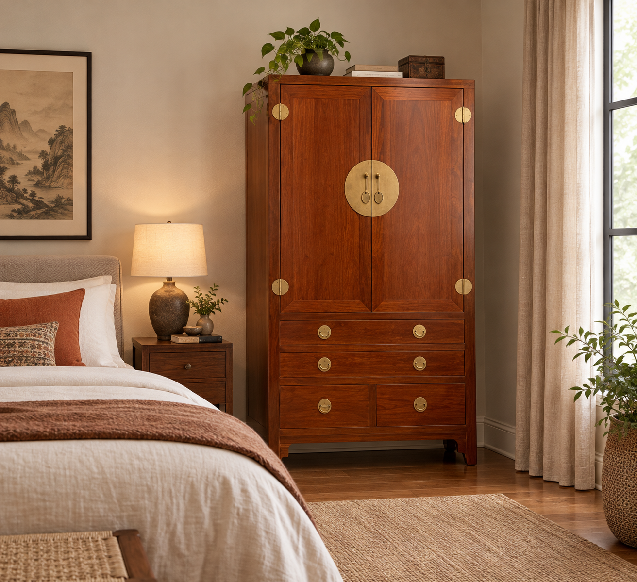 Brown Tall Cabinet