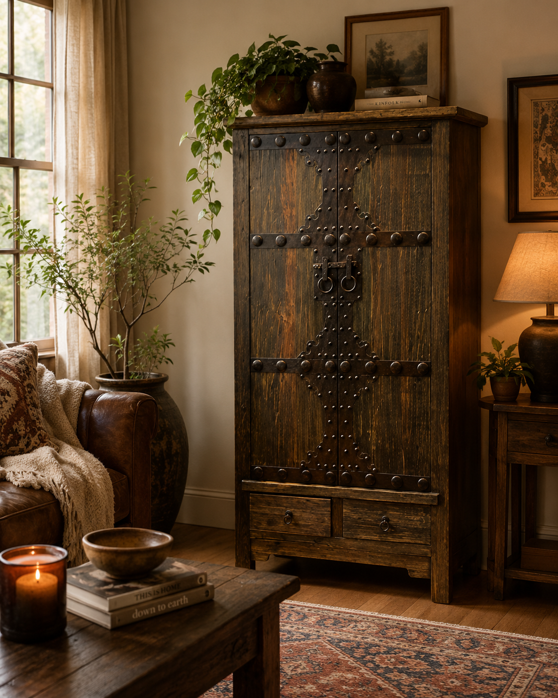 Iron Doors Tall Cabinet