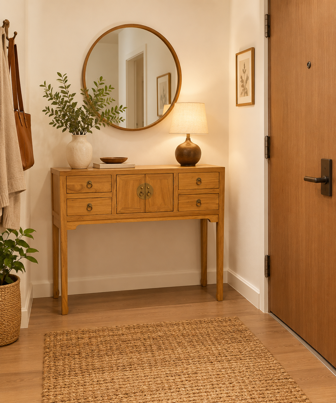Honey Brown Beijing Console Table