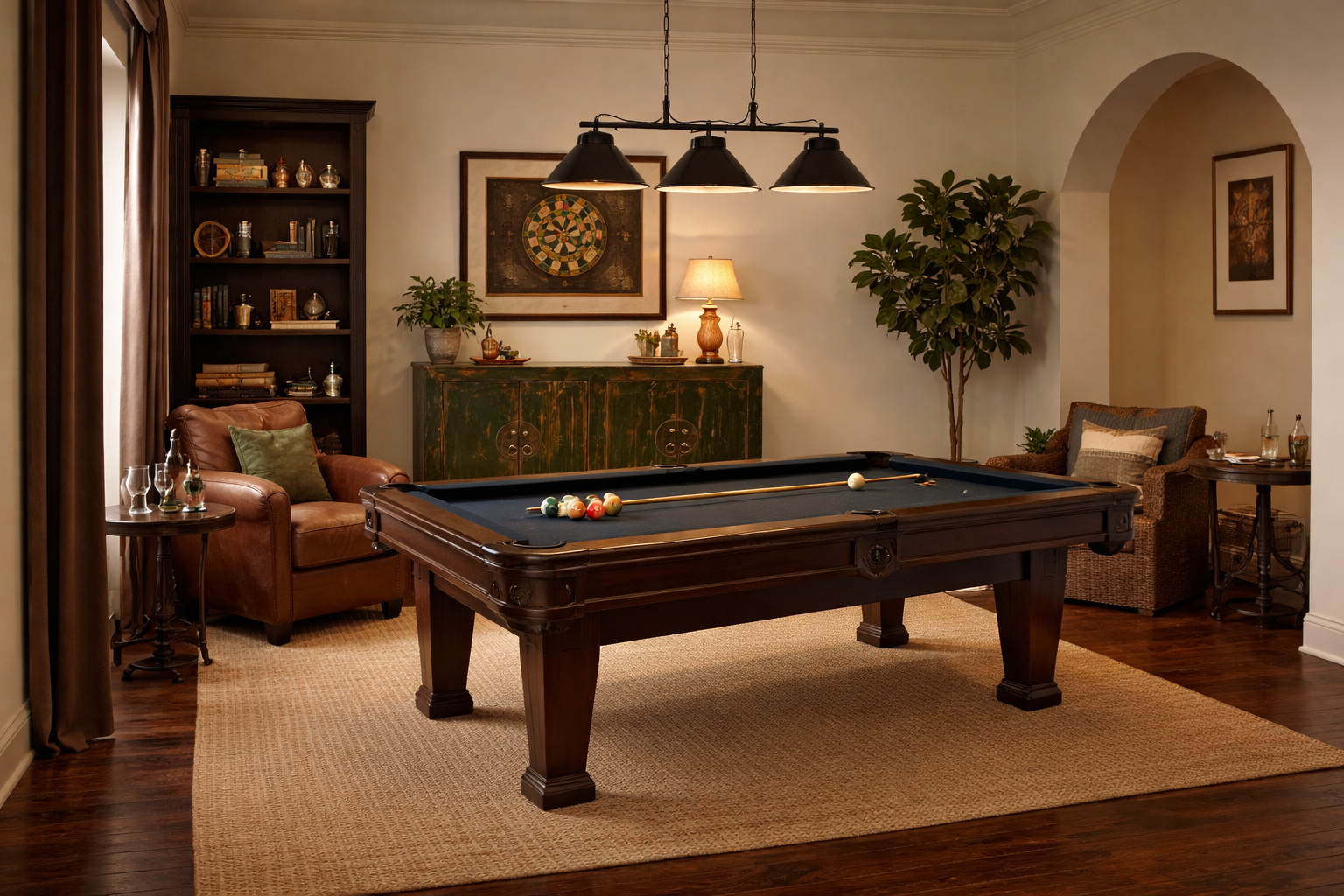 Distressed Green Double Doors Sideboard