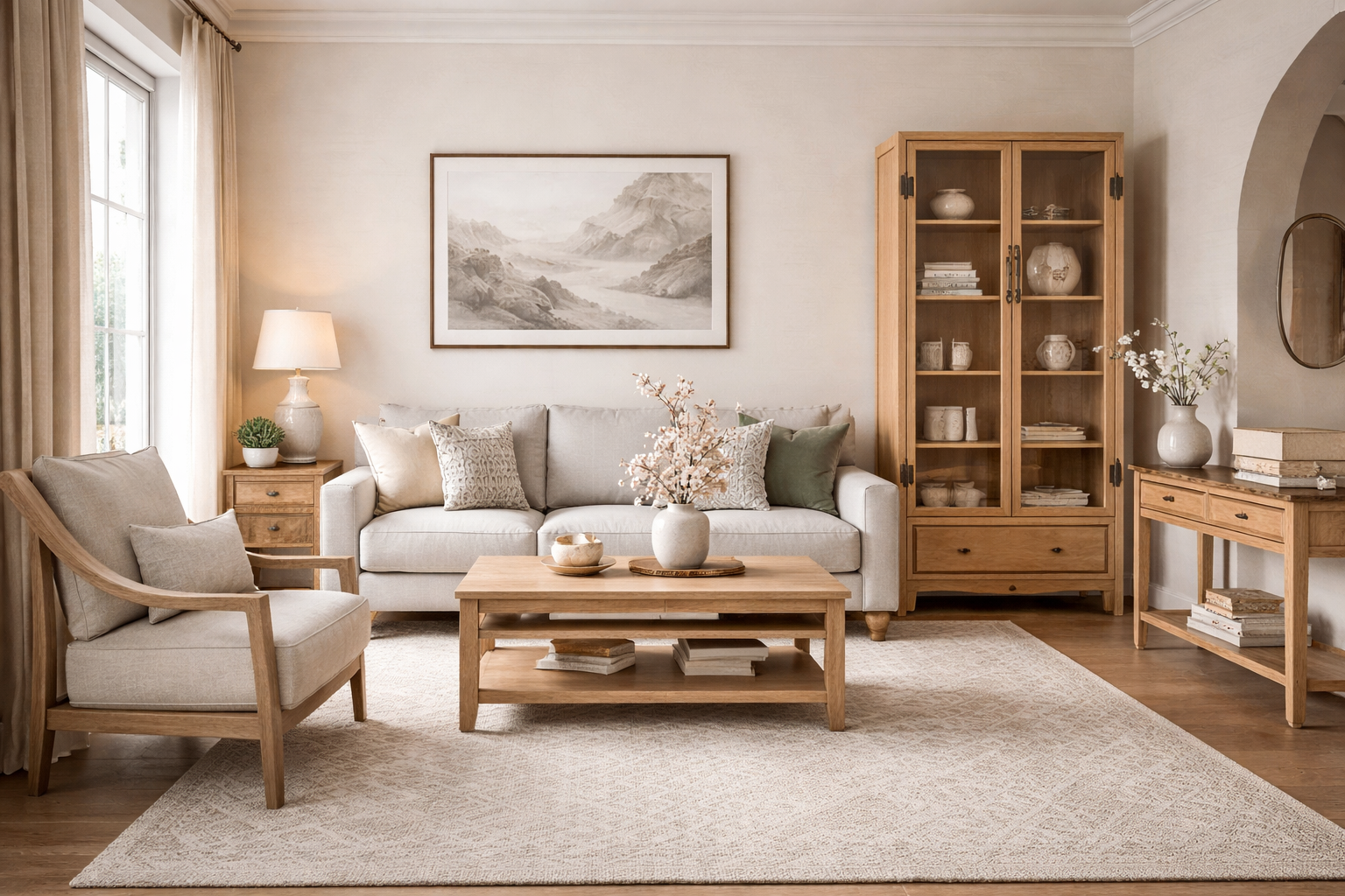 Barn bookcase with glasses(G)