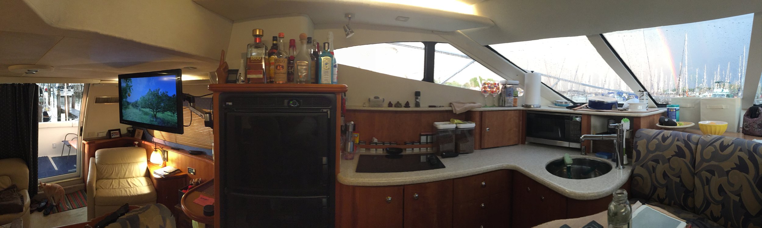 Panorama of Coraline's Galley and Saloon 