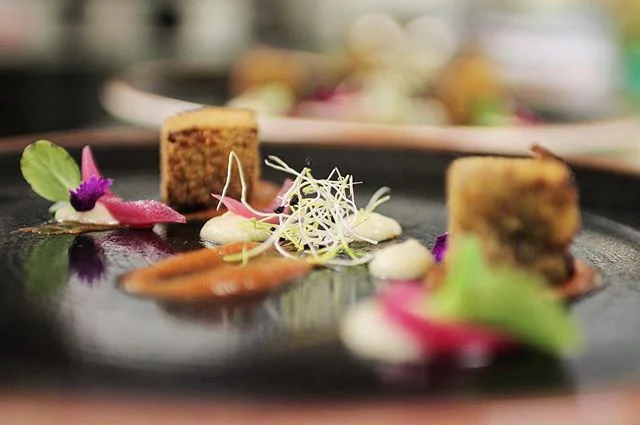 🇮🇹 Cubi di coda alla vaccinara fritti con crema di cipolle fum&eacute;.
.
.
🇬🇧 Fried cow's tail cubes with smoked onion cream.
.
.
.
.
.
.
#roma #rome #trastevere #gourmet #codaallavaccinara #cowtails #onion #foodandwine #food #foodporn #foodgasm