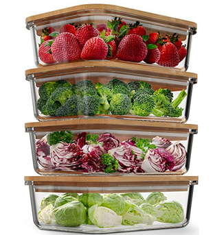 Plastic-free glass food storage