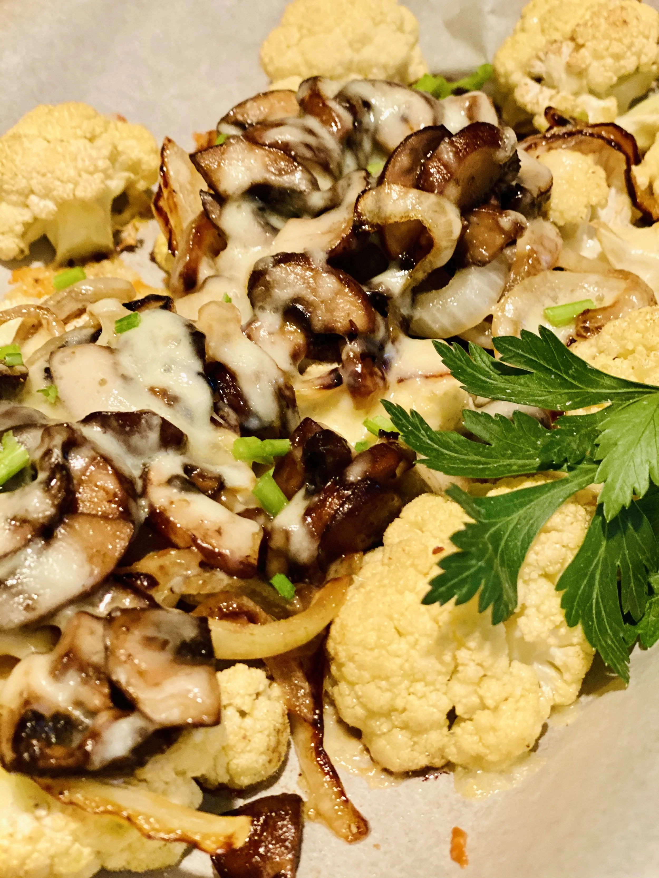 Melted Mushroom &amp; Onion Cauliflower Steaks