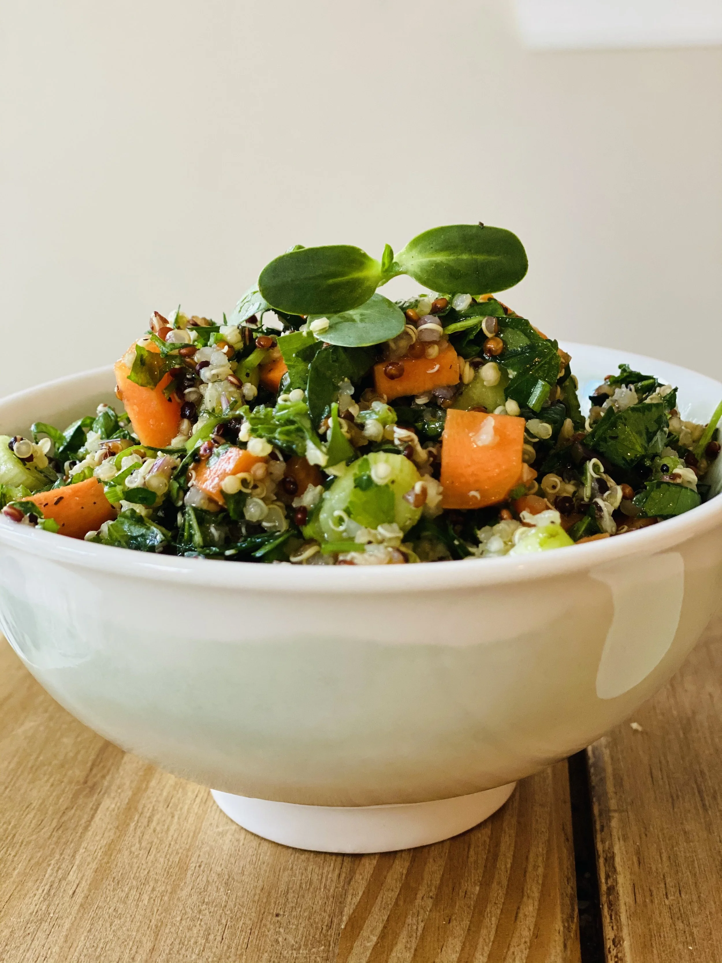 Sprouted quinoa tabouli