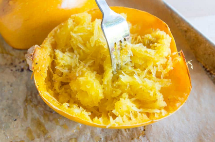 Spaghetti Squash with Roasted Garlic Cauliflower and Sundried Tomatoes