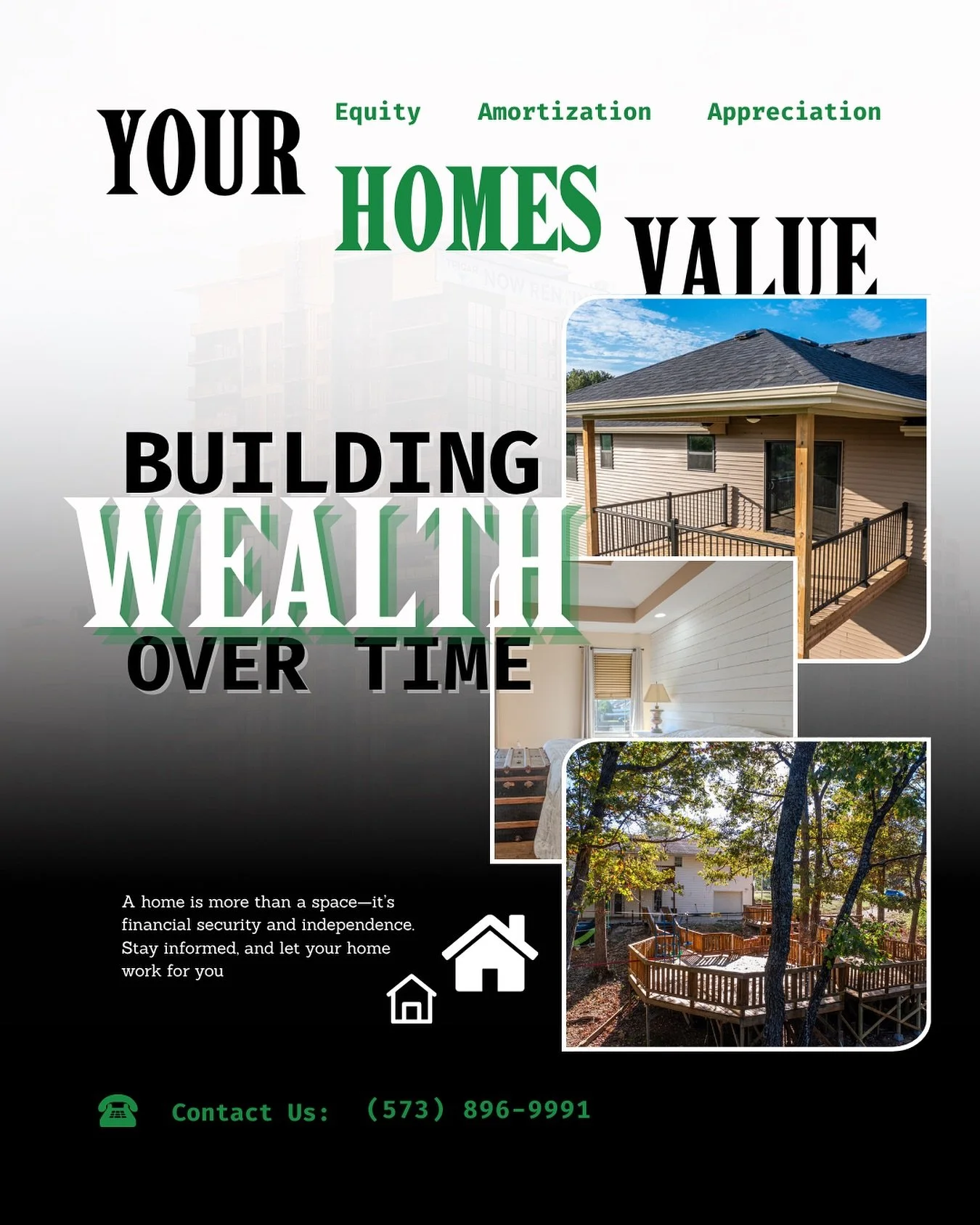 One of the biggest benefits of homeownership is the ability to build long-term wealth.

Here&rsquo;s how it works:

💸 Equity: Every mortgage payment increases your stake in the home. The more you pay down your loan, the more equity you build.

📈 Ap