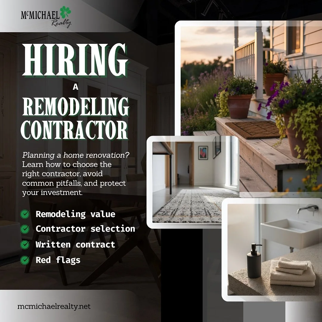 Hiring a Remodeling Contractor 🛠️🏡
Planning a renovation? Learn how to pick the right contractor, avoid common pitfalls, and protect your investment. 💡

Renovating can boost both your home&rsquo;s value and your enjoyment, but tackling projects al