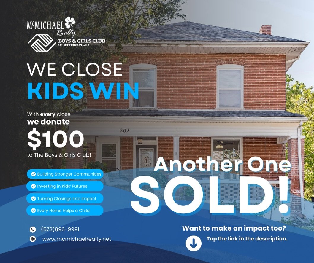 McMichael Realty, is a family owned company that has been in the heart of Jefferson City/Holts Summit for 23 years. 🎉 ❤️

We specialize in residential properties along with land and farms. McMichael Realty, encompasses the Kristina and Scott&lsquo;s