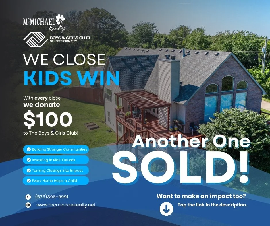 McMichael Realty, is a family owned company that has been in the heart of Jefferson City/Holts Summit for 23 years. 🎉 ❤️

We specialize in residential properties along with land and farms. McMichael Realty, encompasses the Kristina and Scott&lsquo;s